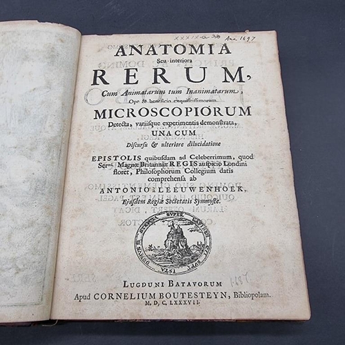 237 - MICROBIOLOGY: LEEUWENHOEK (Antonio): 'Anatomia Seu Interiora Rerum, Cum Animatarum tum Inanimatarum.... 