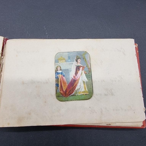 255 - LIBER AMICORUM: small format mid-19thc continental scrapbook, including 2 fine examples of pin-prick... 