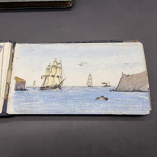 256 - CAPTAIN CAUSTON: TWO WATERCOLOUR SKETCHBOOKS: approx 69 watercolours in 2 albums, circa 1868-78, som... 