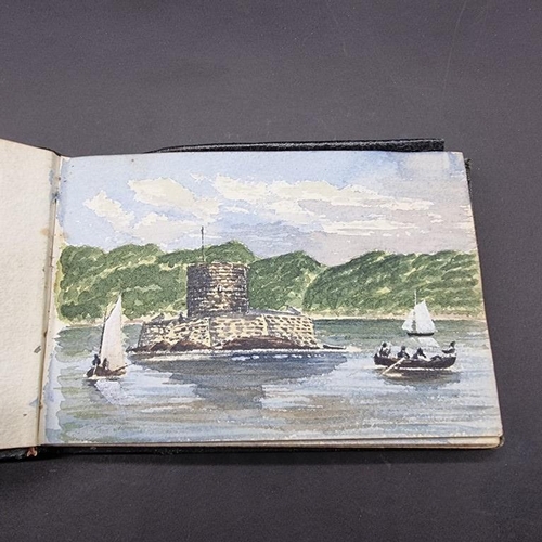 256 - CAPTAIN CAUSTON: TWO WATERCOLOUR SKETCHBOOKS: approx 69 watercolours in 2 albums, circa 1868-78, som... 