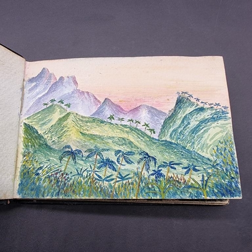 256 - CAPTAIN CAUSTON: TWO WATERCOLOUR SKETCHBOOKS: approx 69 watercolours in 2 albums, circa 1868-78, som... 