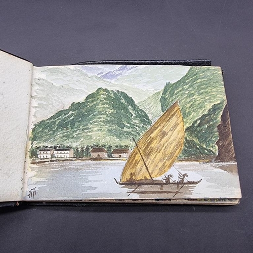 256 - CAPTAIN CAUSTON: TWO WATERCOLOUR SKETCHBOOKS: approx 69 watercolours in 2 albums, circa 1868-78, som... 