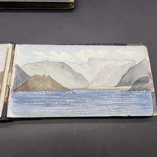 256 - CAPTAIN CAUSTON: TWO WATERCOLOUR SKETCHBOOKS: approx 69 watercolours in 2 albums, circa 1868-78, som... 