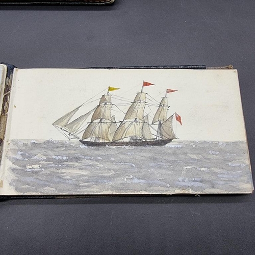 256 - CAPTAIN CAUSTON: TWO WATERCOLOUR SKETCHBOOKS: approx 69 watercolours in 2 albums, circa 1868-78, som... 