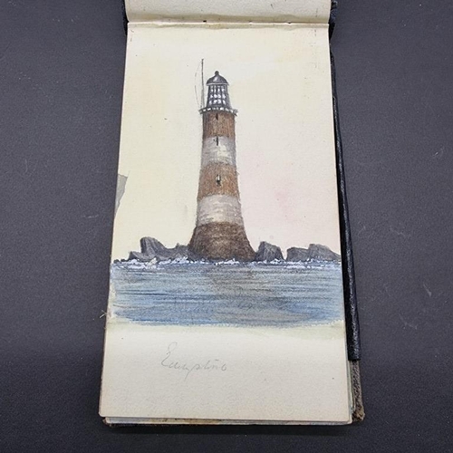 256 - CAPTAIN CAUSTON: TWO WATERCOLOUR SKETCHBOOKS: approx 69 watercolours in 2 albums, circa 1868-78, som... 