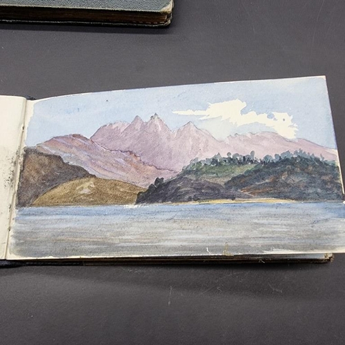 256 - CAPTAIN CAUSTON: TWO WATERCOLOUR SKETCHBOOKS: approx 69 watercolours in 2 albums, circa 1868-78, som... 