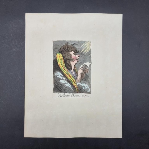 257 - GILLRAY (James, 1757-1815): 'A Modern Cherub. Vide Peters..': etching on paper with contemporary han... 