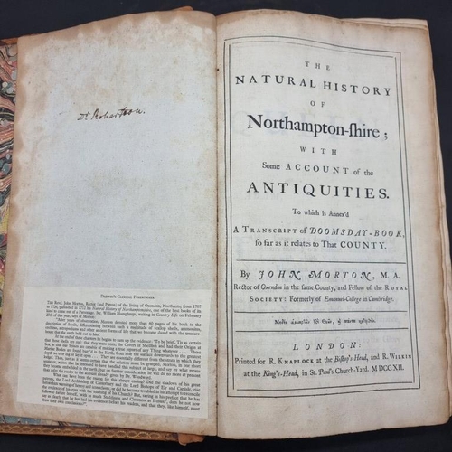 258 - MORTON (John): 'The Natural History of Northampton-shire; with some account of the antiquities...': ... 