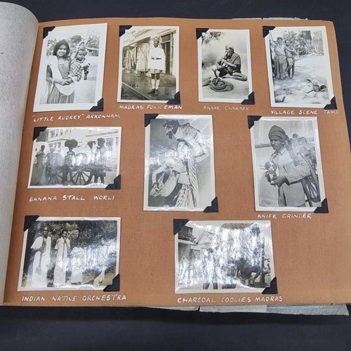 264 - PHOTOGRAPH ALBUM: INDIA & JAPAN: album of approx 335 snapshot-size photographs, commencing ... 