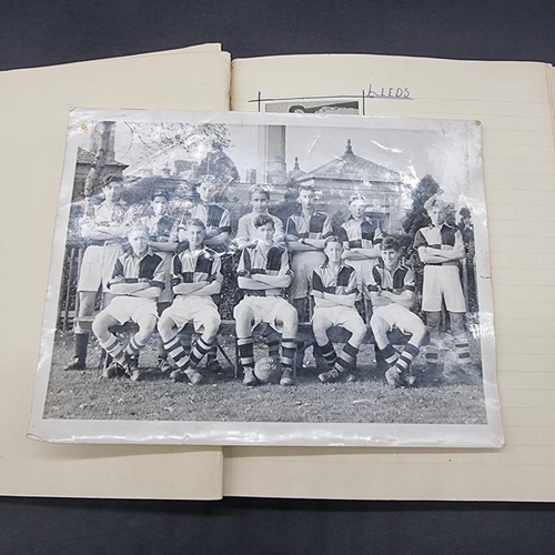 266 - FOOTBALL AUTOGRAPHS 1940s-50s: album of pasted-in team and player portraits excised from contemporar... 