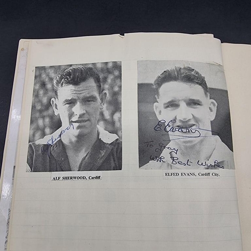 266 - FOOTBALL AUTOGRAPHS 1940s-50s: album of pasted-in team and player portraits excised from contemporar... 