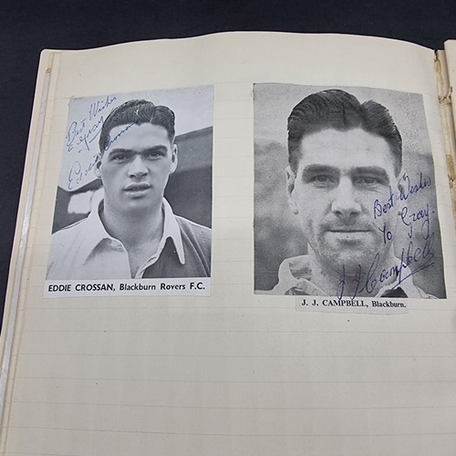 266 - FOOTBALL AUTOGRAPHS 1940s-50s: album of pasted-in team and player portraits excised from contemporar... 