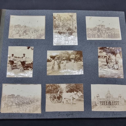 268 - INDIA: album of approx 92 albumen-print photographs circa 1902-3, British colonial groups and s... 