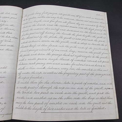 270 - MANUSCRIPT: 19TH CENTURY GUNNERY NOTES: neatly written manuscript dated 1867, approx 245pp relating ... 