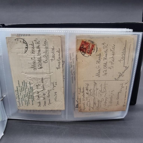 274 - WORLD WAR I: INTERNEE CORRESPONDENCE: modern album containing approx 50+ postcards from a British in... 