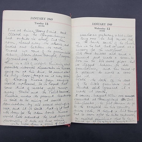 275 - WARTIME DIARIES: a group of 5 diaries compiled by one A H Morris circa 1933-49: a detailed record of... 