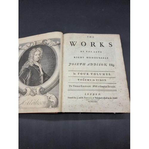 278 - ADDISON (Joseph): 'The Works of the Late Right Honourable Joseph Addison..': 4 vols: London, pr... 