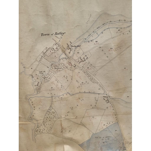 280 - MANUSCRIPT MAP: 'Plan of Property in the Parishes of Botley and Bishops-Waltham belonging to th... 