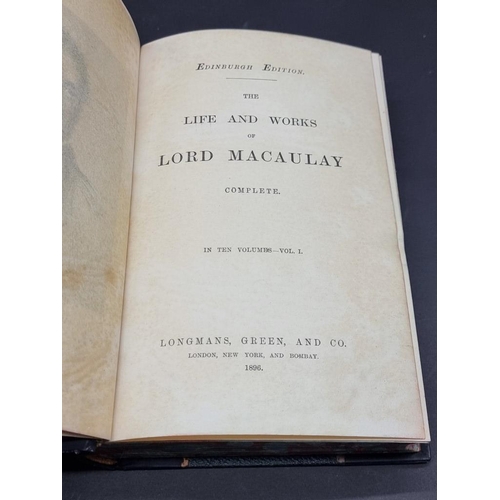 286 - BINDINGS: 'The Life and Works of Lord Macaulay Complete..': 10 vols: London, Longmans, Green & C... 