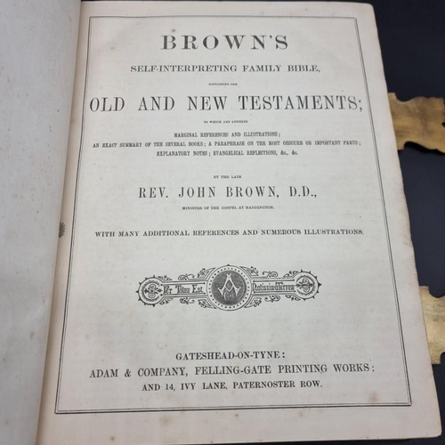 318 - VICTORIAN FAMILY BIBLE: BROWN (Rev. John): 'Brown's Self-Interpreting Family Bible, containing the O... 