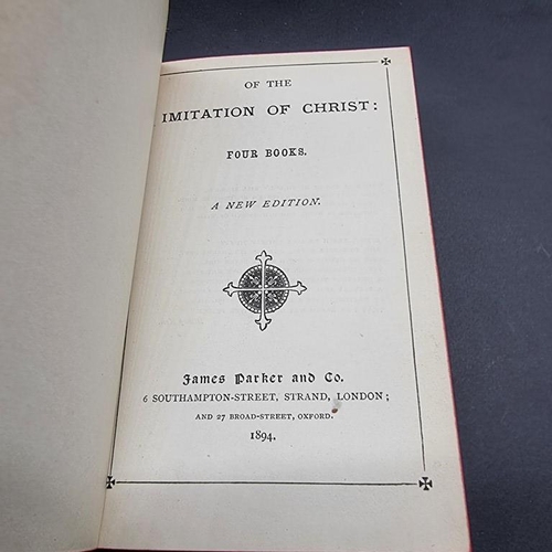 322 - BINDINGS: THOMAS A KEMPIS: 'Of the Imitation of Christ: Four Books...': London, James Parker & C... 