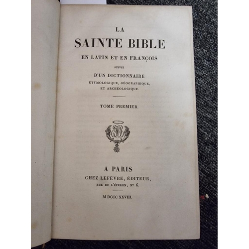 349 - BINDINGS: 'La Sainte Bible en Latin et en Francois..': Paris, Chez Lefevre, 1828: 13 vols, cont... 