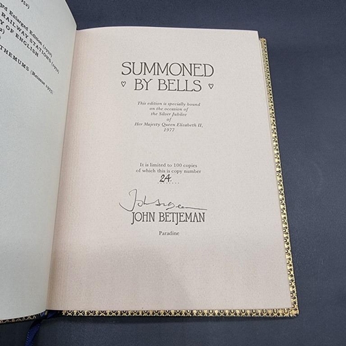 395 - BETJEMAN (John): 'Summoned by Bells': one of 100 copies, specially bound on the occasion of the... 