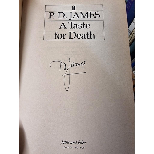 396 - P D JAMES: 'A Taste for Death': London & Boston, Faber, 1986: FIRST EDITION, signed in blac... 