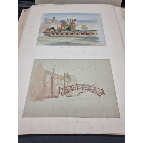 423 - WATERCOLOURS & DRAWINGS: folio misc., 19th-earlier 20thc, various sizes. (Folio)... 