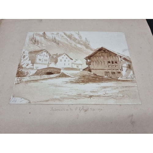 423 - WATERCOLOURS & DRAWINGS: folio misc., 19th-earlier 20thc, various sizes. (Folio)... 