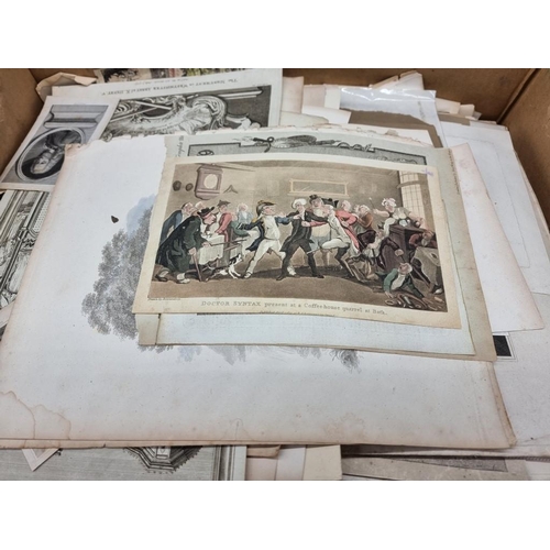 428 - PRINTS & ENGRAVINGS: a large quantity in one box. (Qty)