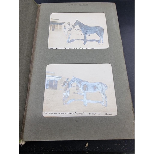 433 - PAKISTAN: small format snapshot album, British military in Kohat, Quetta, etc., circa 1920, app... 