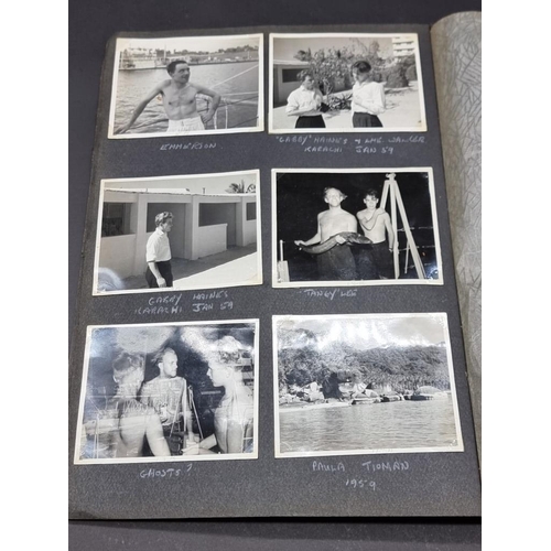 436 - PHOTOGRAPHS/POSTCARDS: mixed quantity in box, some in album, much loose, including several cabi... 