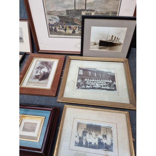 447 - PRINTS, PHOTOGRAPHS & MAPS: a group of 13 misc., various sizes, all framed and some glazed,... 