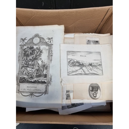 455 - PRINTS & ENGRAVINGS: a large quantity in one box, largely 18th-19thc. ... 