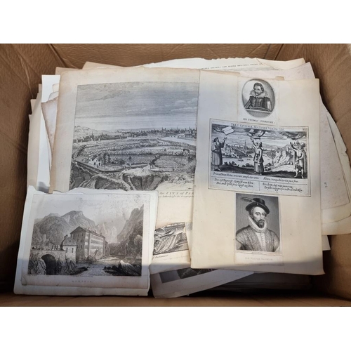 455 - PRINTS & ENGRAVINGS: a large quantity in one box, largely 18th-19thc. ... 