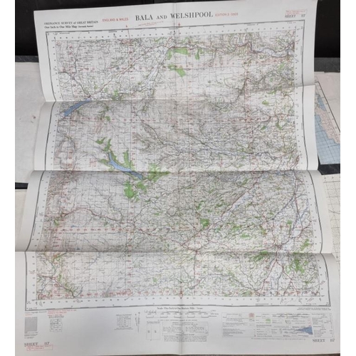 466 - ORDNANCE SURVEY: group of approx 20 OS sheets, 1950s period, folded. (Packet)