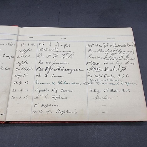 495 - SHIPPAM'S OF CHICHESTER: Visitors Book, with manuscript entries covering period 1913-24: columnised ... 