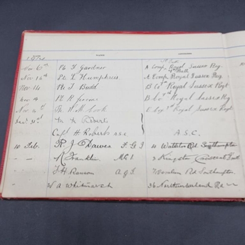 495 - SHIPPAM'S OF CHICHESTER: Visitors Book, with manuscript entries covering period 1913-24: columnised ... 