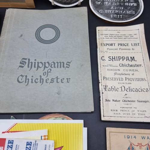 496 - SHIPPAM'S OF CHICHESTER: small collection of printed ephemera, photographs, packaging and a promotio... 