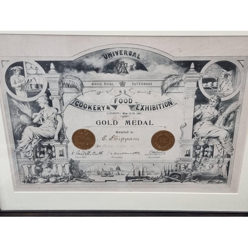 503 - SHIPPAM'S OF CHICHESTER: printed gold medal certificate from the Cookery & Food Exhibition,... 