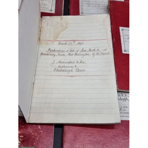 511 - J HANFORD & SON, AUCTIONEERS, CHULMLEIGH DEVON: 38 manuscript catalogues of auction sales, ... 