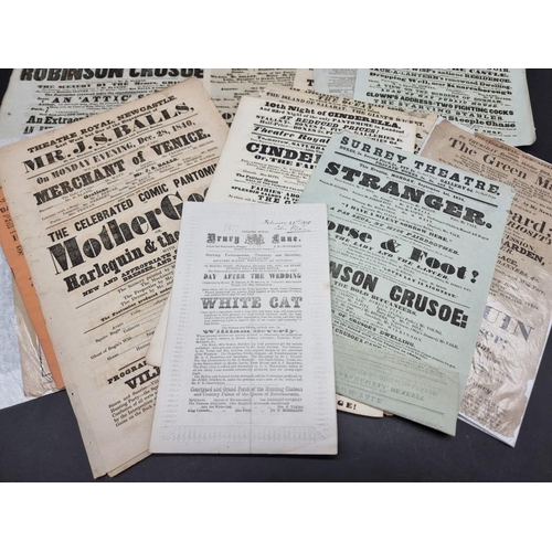 524 - PANTOMIME BROADSIDE/PROGRAMMES: a collection of 16, various theatres, 1818-86. (16)