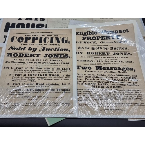 529 - AUCTION & SALES PARTICULARS: a collection of 19, some with printed maps, variable size and condi... 