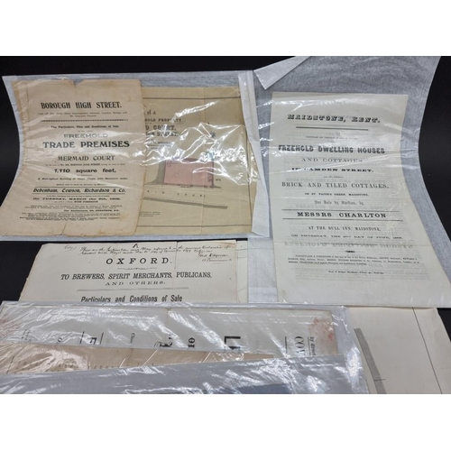 529 - AUCTION & SALES PARTICULARS: a collection of 19, some with printed maps, variable size and condi... 