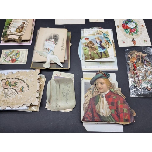 533 - GREETINGS CARDS & SCRAPS: collection of approx 150 items, mainly 19th century, including so... 