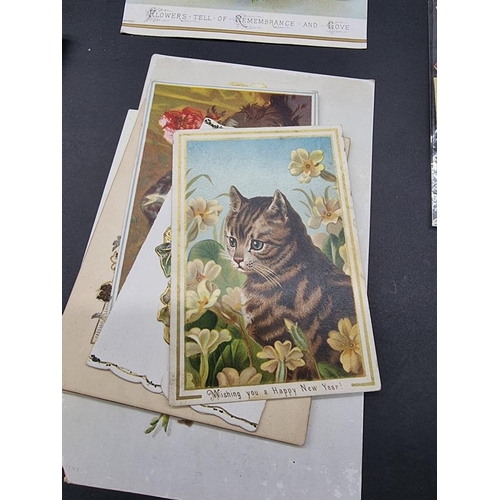 533 - GREETINGS CARDS & SCRAPS: collection of approx 150 items, mainly 19th century, including so... 