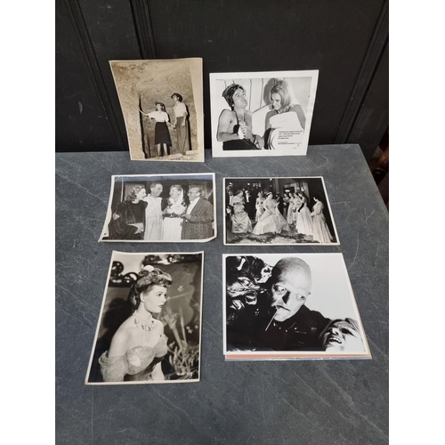 549 - ENTERTAINMENT: quantity in box, to include film stills and celebrity photographs (a few signed)... 