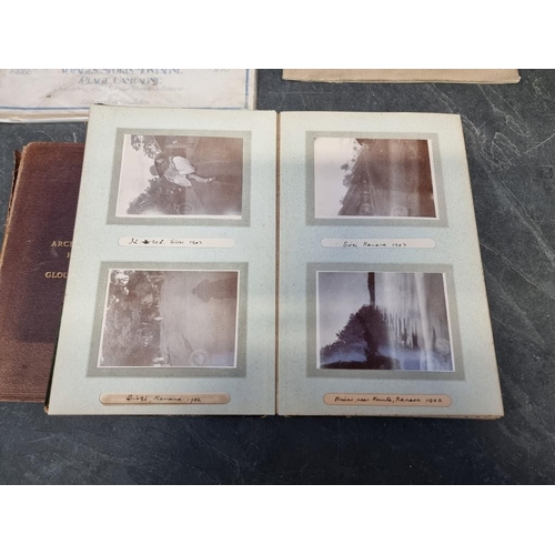 551 - PHOTOGRAPH ALBUMS, MAPS & MAGIC: a quantity in box, to include early c20 snapshot album of ... 