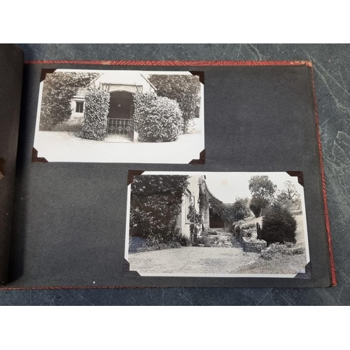 551 - PHOTOGRAPH ALBUMS, MAPS & MAGIC: a quantity in box, to include early c20 snapshot album of ... 